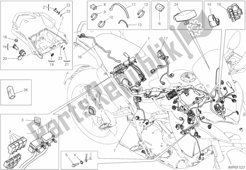 All parts for the Wiring Harness of the Ducati Multistrada 1260 S Touring USA 2020